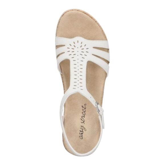 Easy Street Women's Dorinda Wedge Sandals White Size 8 1/2 W - Picture 3 of 4